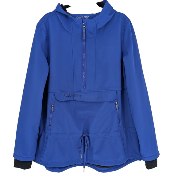 Calvin Klein Performance Blue Hooded Pullover Windbreaker Jacket Womens XL Sport - Picture 4 of 9